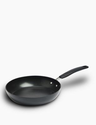 M&S Black Aluminium 28cm Large Non-Stick Frying Pan  Black