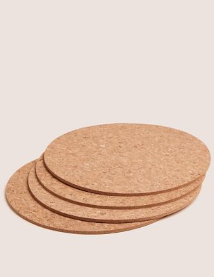 M&S Set of 4 Round Cork Placemats