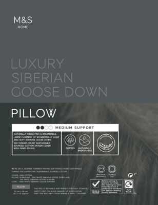 M&S Luxury Siberian Goose Down Medium Pillow
