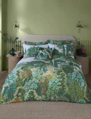 Graham & Brown Pure Cotton New Eden Bedding Set - 6FT - Emerald, Emerald