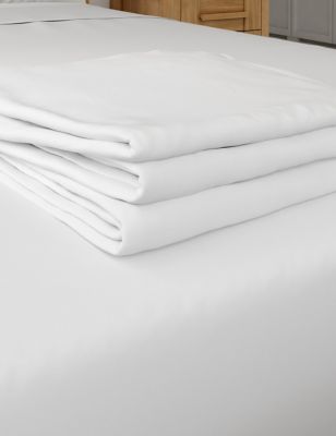M&S Unisex Egyptian Cotton 400 Thread Count Sateen Flat Sheet