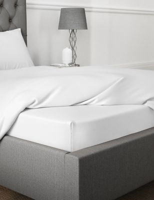 M&S Egyptian Cotton 400 Thread Count Deep Fitted Sheet - DBL - Petrol, Petrol,Dusted Mauve,Pearl Gre