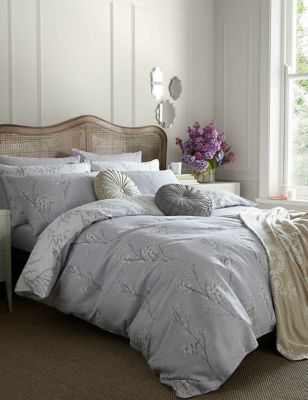 Laura Ashley Pure Cotton Sateen Pussy Willow Bedding Set - 5FT - Lavender, Lavender