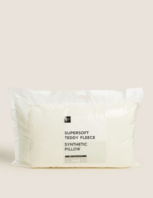 M&S Teddy Fleece Medium Pillow