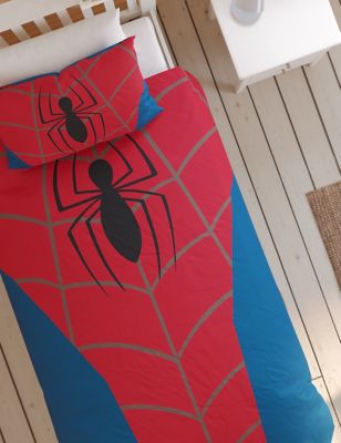 M&S Spider-Mantm Cotton Blend Bedding Set - DBL - Red Mix, Red Mix