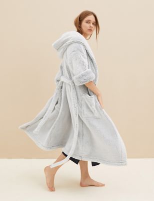 M&S Womens Fleece Hooded Dressing Gown
