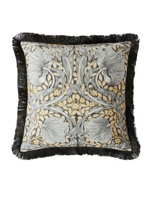 William Morris At Home Pimpernel Velvet Cushion - Charcoal, Charcoal