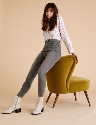 M&S Per Una Womens Tencel  Rich High Waisted Skinny Jeans