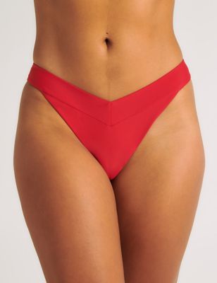 Boux Avenue Womens Sorrento High Leg Brazilian Bikini Bottoms - 10 - Red, Red