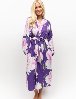 Cyberjammies Womens Cotton Modal Floral Dressing Gown - 26 - Purple Mix, Purple Mix