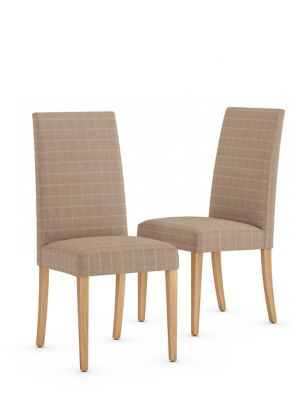 M&S Set of 2 Alton Checked Dining Chairs
