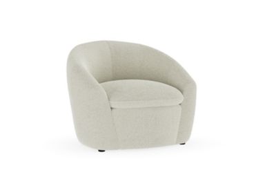 M&S Curve Armchair - CHR - Soft White, Soft White,Oatmeal