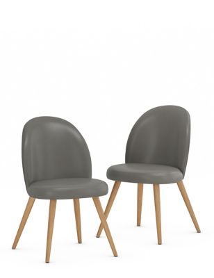 M&S Set of 2 Nord Faux Leather Dining Chairs