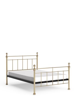 M&S Carrington Bed - 5FT - Chrome, Chrome,Antique Brass