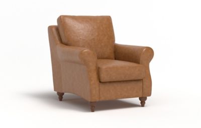 M&S Rowan Leather Armchair - CHR - Teak, Teak,Chocolate