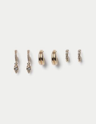 Womens 3 Pack Per Una Earrings - Gold, Gold