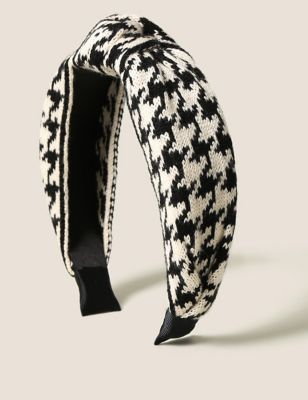 M&S Womens Knitted Dogtooth Headband