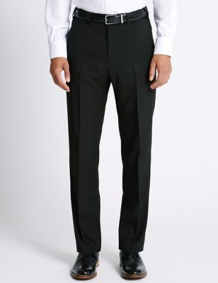 M&S Mens Regular Fit Flat Front Trousers