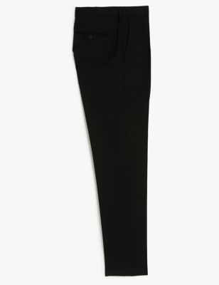 M&S Collection Big Tall Black Evening Wear/ Tuxedo Trousers Sz W30"/35" 48"/33" 