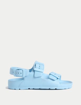M&S Kid's Buckle Footbed Sandals (4 Small - 2 Large) - 1 LSTD - Blue Mix, Blue Mix,White