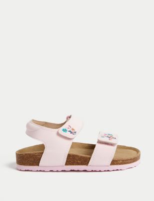 M&S Girls Floral Footbed Sandals (4 Small - 2 Large) - 1 LSTD - Pink Mix, Pink Mix