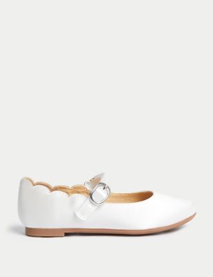 M&S Girls Freshfeet Mary Jane Shoes (4 Small - 2 Large) - 4SSTD - Ivory, Ivory,Champagne,Blue,Coral
