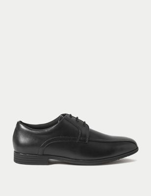 M&S Boys Leather School Shoes (13 Small - 10 Large) - 4 LWDE - Black, Black