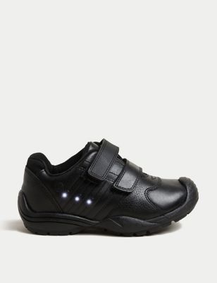 M&S Kid's Freshfeet Light-Up School Shoes (8 Small - 2 Large) - 10.5SSTD - Black, Black