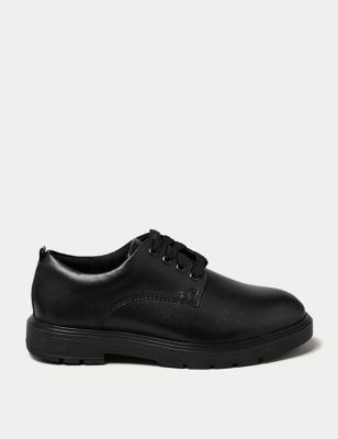 M&S Kids Leather Freshfeet School Shoes (13 Small - 9 Large) - 4.5 LSTD - Black, Black