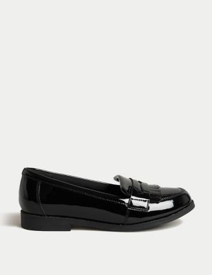 M&S Girls Leather Freshfeettm School Shoes (13 Small - 9 Large) - 5.5 LSTD - Black, Black