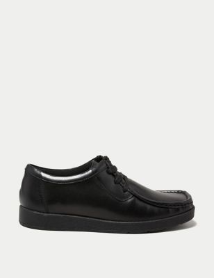 M&S Kids Leather Lace School Shoes (13 Small - 9 Large) - 7 LSTD - Black, Black