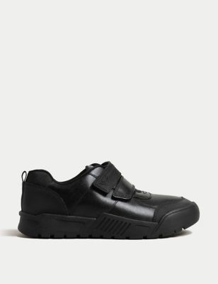 M&S Boys Leather Freshfeet School Shoes (13 Small - 9 Large) - 8.5 LSTD - Black, Black