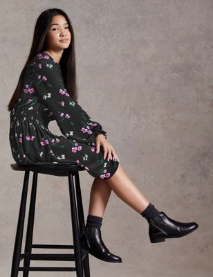 M&S X Ghost Girls Floral Shirred Dress (6-16 Yrs)