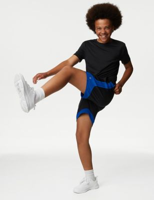 Goodmove Boys Sports Shorts (6-16 Yrs) - 15-16 - Black, Black