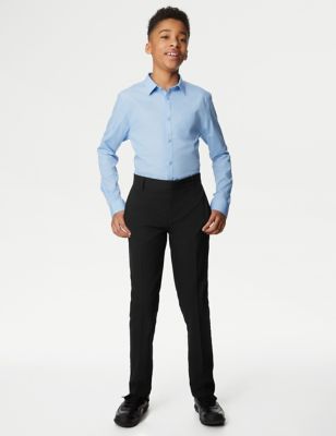 M&S Boys Skinny Leg Plus Waist School Trousers (2-18 Yrs) - 14-15 - Black, Black