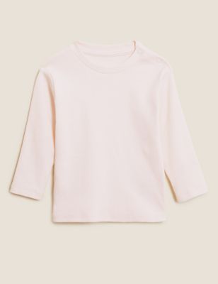 M&S Girls Cotton Rich T-Shirt (0-3 Yrs)