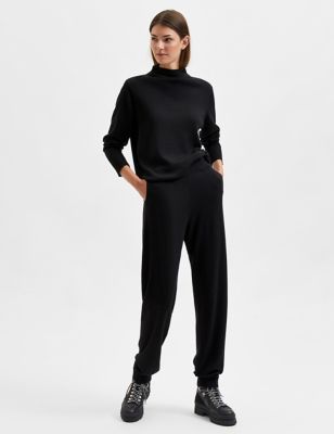 M&S Selected Femme Womens Pure Wool Tapered Joggers