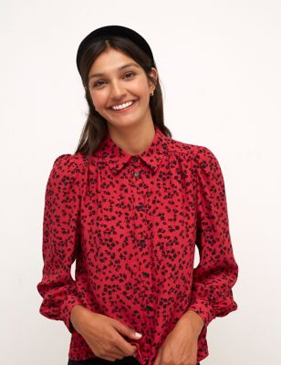 M&S Nobody'S Child Womens Ditsy Floral Collared Long Sleeve Shirt