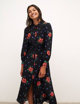 M&S Nobody'S Child Womens Floral Button Through Midaxi Shirt Dress