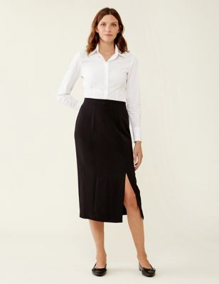 Finery London Womens Midi Pencil Skirt - 10 - Black, Black