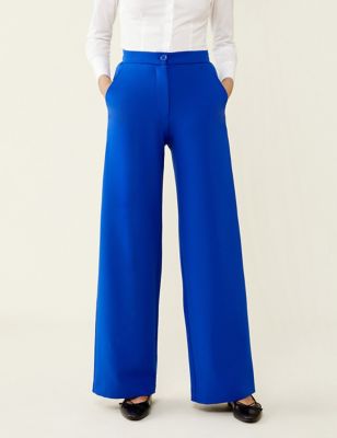 Finery London Women's Wide Leg Trousers - 12 - Blue, Blue