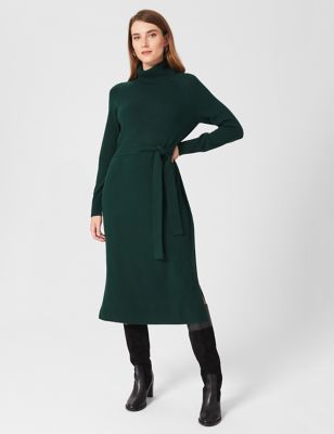M&S Hobbs Womens Merino Wool Blend Dress With Cashmere