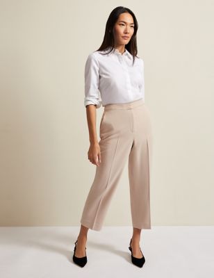 Phase Eight Womens Straight Leg Cropped Trousers - 16 - Neutral, Neutral