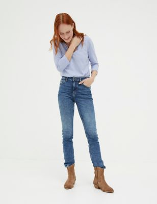 Fatface Womens Mid Rise Slim Fit Jeans - 8REG - Blue Denim, Blue Denim