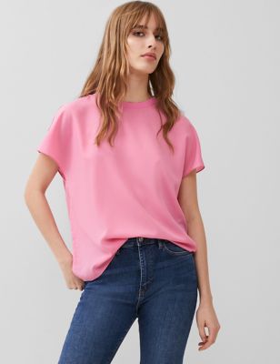 French Connection Womens Crew Neck Top - M - Pink, Pink,Green,Orange,Navy