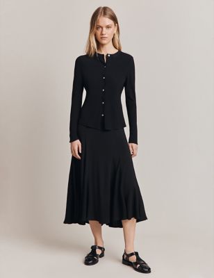 Ghost Womens Midi A-Line Skirt - Black, Black