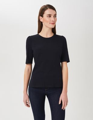 M&S Hobbs Womens Pure Cotton Half Sleeve T-Shirt