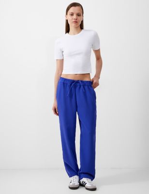 French Connection Womens Twill Straight Leg Trousers - XS - Blue, Blue
