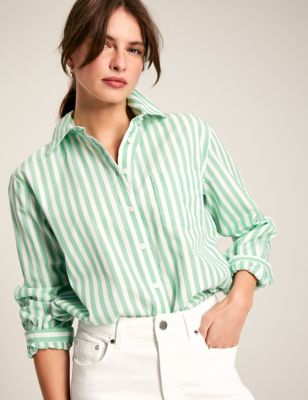 Joules Women's Pure Cotton Striped Shirt - 8 - Pink Mix, Pink Mix,Green Mix,Blue Mix