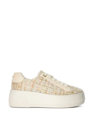Dune London Women's Lace Up Chunky Flatform Trainers - 8 - Neutral, Neutral